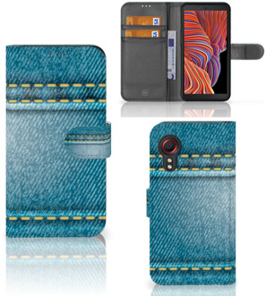 B2Ctelecom Wallet Book Case Samsung Galaxy Xcover 5 Telefoon Hoesje Jeans