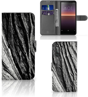 B2Ctelecom Wallet Book Case Sony Xperia 10 II Smartphone Hoesje Valentijn Cadeautje Man Boomschors