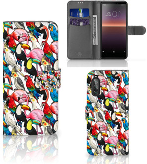 B2Ctelecom Wallet Book Case Sony Xperia 10 II Telefoon Hoesje Birds