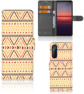 B2Ctelecom Wallet Book Case Sony Xperia 5II GSM Hoesje Aztec Yellow