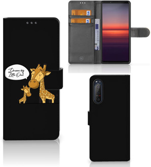 B2Ctelecom Wallet Book Case Sony Xperia 5II GSM Hoesje Giraffe