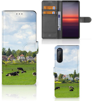 B2Ctelecom Wallet Book Case Sony Xperia 5II Smartphone Hoesje Hollandse Koeien