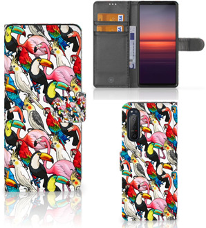 B2Ctelecom Wallet Book Case Sony Xperia 5II Telefoon Hoesje Birds