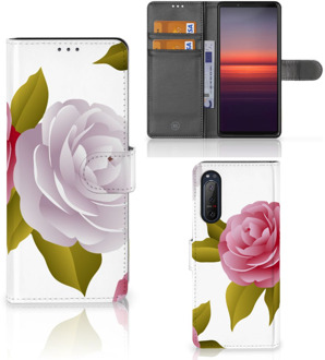 B2Ctelecom Wallet Book Case Sony Xperia 5II Telefoon Hoesje Cadeau voor haar Roses