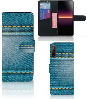 B2Ctelecom Wallet Book Case Sony Xperia L4 Telefoon Hoesje Jeans