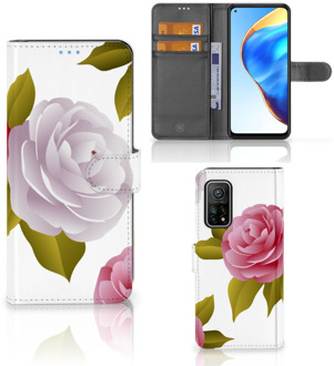 B2Ctelecom Wallet Book Case Xiaomi Mi 10T Pro | Mi 10T Telefoon Hoesje Cadeau voor haar Roses