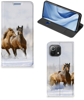 B2Ctelecom Wallet Book Case Xiaomi Mi 11 Lite Smart Cover Hoesje Paarden