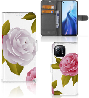 B2Ctelecom Wallet Book Case Xiaomi Mi 11 Telefoon Hoesje Cadeau voor haar Roses