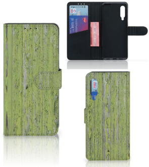 B2Ctelecom Wallet Book Case Xiaomi Mi 9 Telefoon Hoesje Green Wood