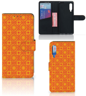 B2Ctelecom Wallet Book Case Xiaomi Mi 9 Telefoonhoesje Batik Orange