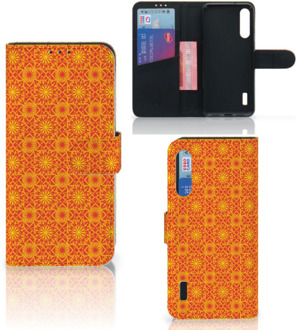 B2Ctelecom Wallet Book Case Xiaomi Mi A3 Telefoonhoesje Batik Orange