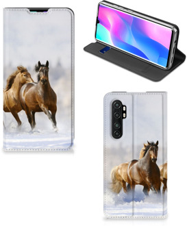 B2Ctelecom Wallet Book Case Xiaomi Mi Note 10 Lite Smart Cover Hoesje Paarden