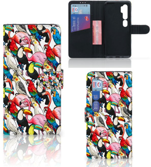 B2Ctelecom Wallet Book Case Xiaomi Mi Note 10 Pro Telefoon Hoesje Birds