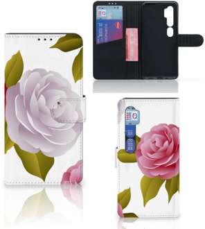 B2Ctelecom Wallet Book Case Xiaomi Mi Note 10 Pro Telefoon Hoesje Cadeau voor haar Roses