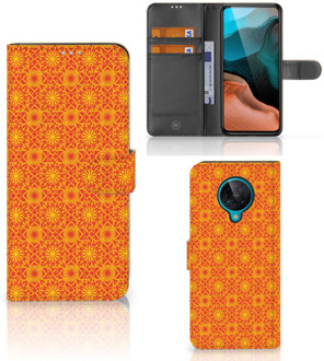 B2Ctelecom Wallet Book Case Xiaomi Poco F2 Pro Telefoonhoesje Batik Orange