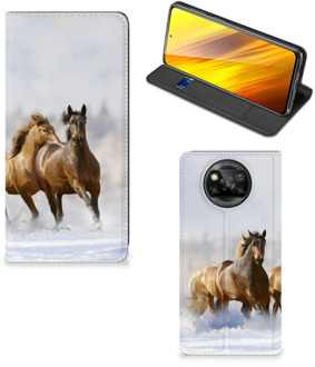 B2Ctelecom Wallet Book Case Xiaomi Poco X3 Smart Cover Hoesje Paarden