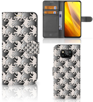 B2Ctelecom Wallet Book Case Xiaomi Poco X3 Smartphone Hoesje Salamander Grey