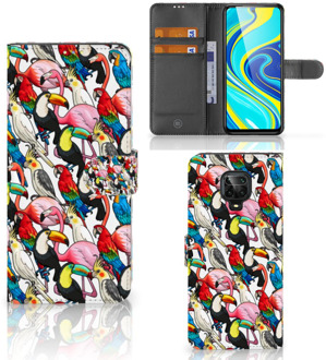 B2Ctelecom Wallet Book Case Xiaomi Redmi Note 9 Pro | Note 9S Telefoon Hoesje Birds