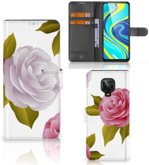 B2Ctelecom Wallet Book Case Xiaomi Redmi Note 9 Pro | Note 9S Telefoon Hoesje Cadeau voor haar Roses