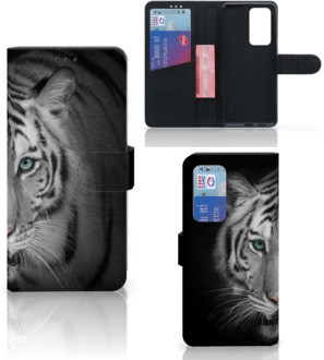 B2Ctelecom Wallet Bookcase Huawei P40 Pro Hoesje Tijger