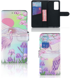 B2Ctelecom Wallet Bookcase Huawei P40 Pro Telefoonhoesje Vogel