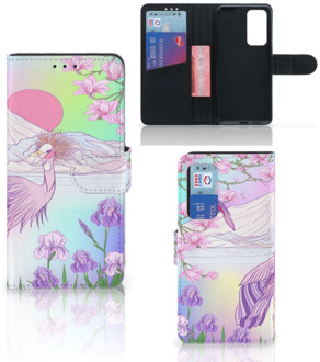 B2Ctelecom Wallet Bookcase Huawei P40 Telefoonhoesje Vogel