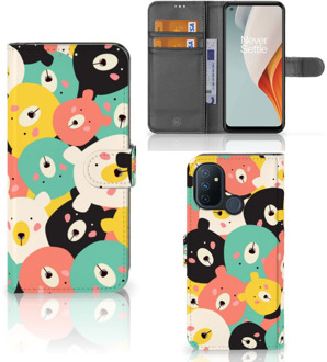 B2Ctelecom Wallet Bookcase OnePlus Nord N100 Telefoonhoesje Bears