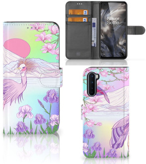 B2Ctelecom Wallet Bookcase OnePlus Nord Telefoonhoesje Vogel