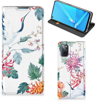 B2Ctelecom Wallet Bookcase OPPO A52 | A72 Telefoonhoesje Bird Flowers