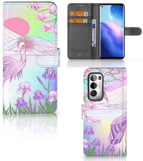 B2Ctelecom Wallet Bookcase OPPO Find X3 Neo 5G Telefoonhoesje Vogel