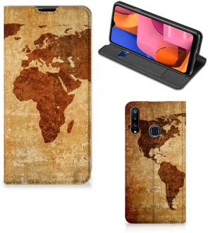 B2Ctelecom Wallet Bookcase Samsung Galaxy A20s Telefoonhoesje Wereldkaart