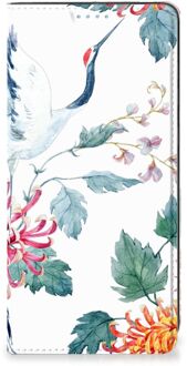 B2Ctelecom Wallet Bookcase Samsung Galaxy A21s Telefoonhoesje Bird Flowers