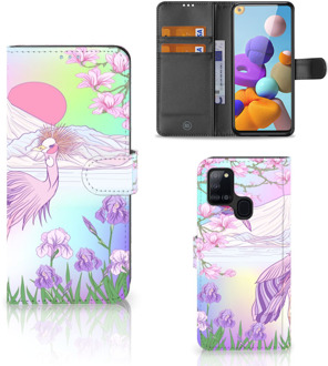 B2Ctelecom Wallet Bookcase Samsung Galaxy A21s Telefoonhoesje Vogel