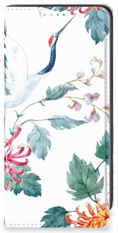 B2Ctelecom Wallet Bookcase Samsung Galaxy A41 Telefoonhoesje Bird Flowers