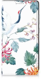 B2Ctelecom Wallet Bookcase Samsung Galaxy A52 Telefoonhoesje Bird Flowers