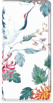 B2Ctelecom Wallet Bookcase Samsung Galaxy A71 Telefoonhoesje Bird Flowers