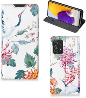 B2Ctelecom Wallet Bookcase Samsung Galaxy A72 (5G/4G) Telefoonhoesje Bird Flowers