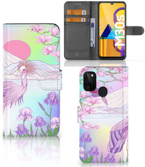 B2Ctelecom Wallet Bookcase Samsung Galaxy M21 Telefoonhoesje Vogel