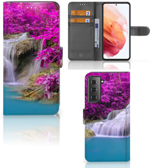 B2Ctelecom Wallet Bookcase Samsung Galaxy S21 Telefoonhoesje Waterval