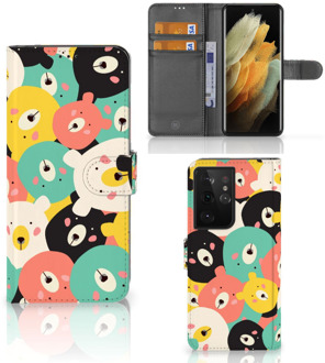 B2Ctelecom Wallet Bookcase Samsung Galaxy S21 Ultra Telefoonhoesje Bears