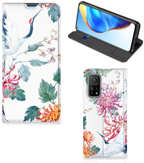 B2Ctelecom Wallet Bookcase Xiaomi Mi 10T | 10T Pro Telefoonhoesje Bird Flowers