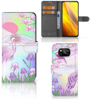 B2Ctelecom Wallet Bookcase Xiaomi Poco X3 Telefoonhoesje Vogel