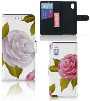 B2Ctelecom Wallet Case Alcatel 1B (2020) Telefoon Hoesje Cadeau voor haar Roses