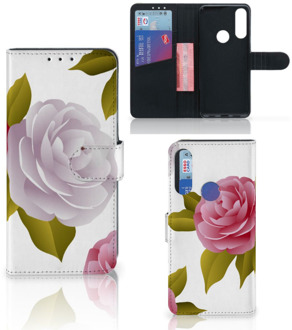 B2Ctelecom Wallet Case Alcatel 1S 2020 Telefoon Hoesje Cadeau voor haar Roses