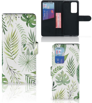 B2Ctelecom Wallet Case Huawei P40 Pro Smartphone Hoesje Leaves