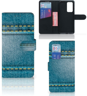 B2Ctelecom Wallet Case Huawei P40 Pro Telefoon Hoesje Jeans