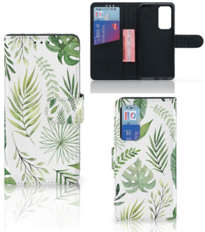 B2Ctelecom Wallet Case Huawei P40 Smartphone Hoesje Leaves