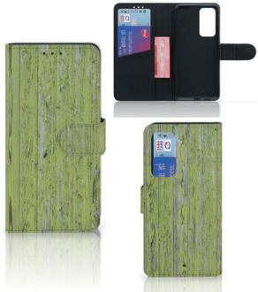 B2Ctelecom Wallet Case Huawei P40 Telefoon Hoesje Green Wood