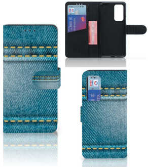 B2Ctelecom Wallet Case Huawei P40 Telefoon Hoesje Jeans