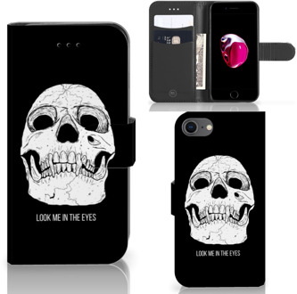 B2Ctelecom Wallet Case iPhone 7/8 en iPhone SE 2020 Hoesje Skull Eyes